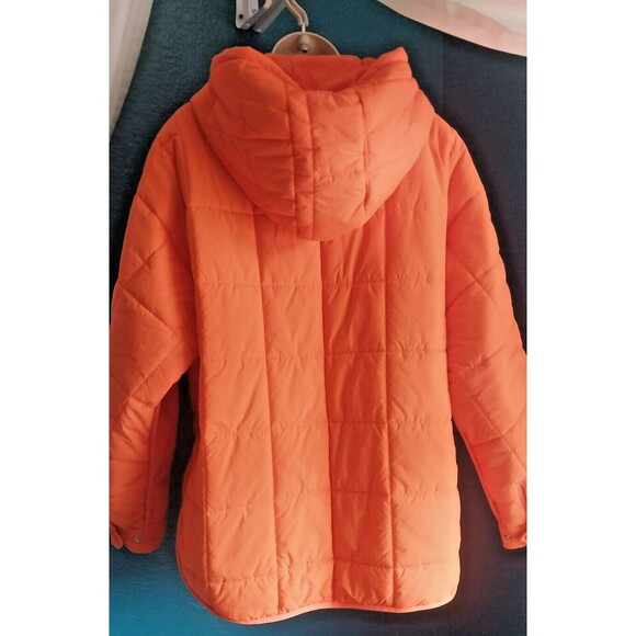 ChouYatou Orange Quilted Hooded Oversized Jacket Small - Picture 4 of 8
